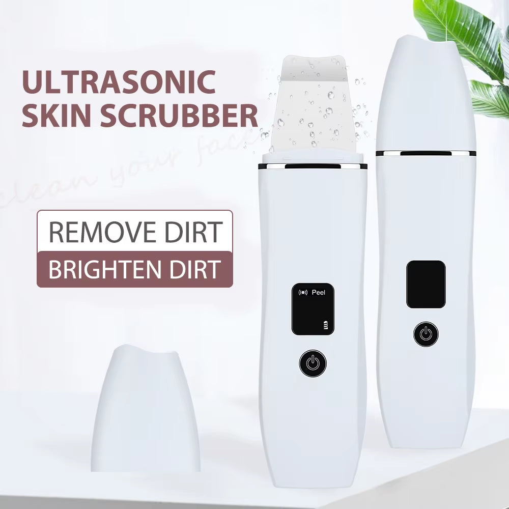 Ultrasonic Skin Scrubber Peeling Blackhead Remover Deep Face Cleaning Ultrasonic Ion Acne Pore Cleaner Facial Shovel Scrubber