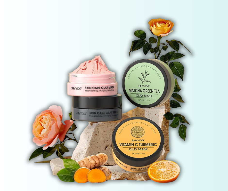 Kit de 4 masques a l'argile pour le visage